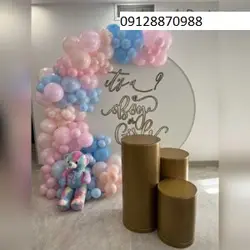 بادکنک آرایی تم آبی صورتی تعیین جنسیت