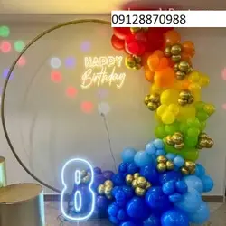 بادکنک آرایی تم رنگین کمان