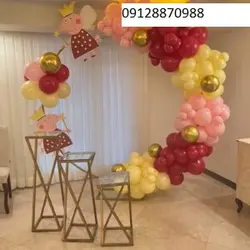 بادکنک آرایی تولد رنگ قرمز زرد صورتی