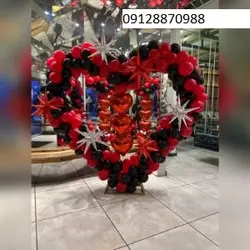 بادکنک ارایی مشکی قرمز طرح قلب
