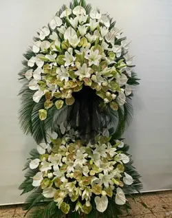 تاج گل ترحیم و تسلیت - فروشگاه گل هارمونی کرج