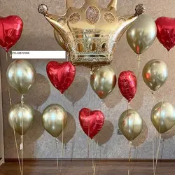 دسته بادکنک هلیومی تم قرمز طلایی