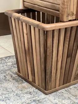سطل چوبی طرح مربع با چوب گردو