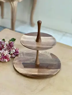 شیرینی خوری چوبی 2 طبقه طرح گرد