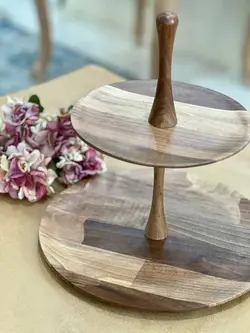 شیرینی خوری چوبی 2 طبقه طرح گرد