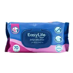 دستمال مرطوب بزرگسال ایزی لایف حاوی عصاره بابونه بسته 70 عددی