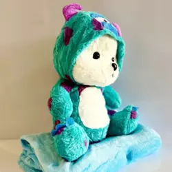 عروسک خرس لباس سالیوان بالشتی پتودار