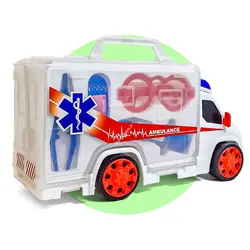 ماشین بازی مدل آمبولانس و تجهیزات پزشکی