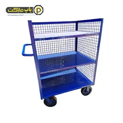 ترولی فوق سنگین ابزار سه طبقه با چرخ پاترولی