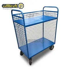 گاری دستی ترولی سفارشی دو طبقه توری دار کد-615