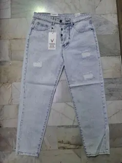 شلوار مردانه مام فیت طرح زاپدار کالیته لی