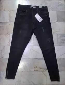 شلوار لی مردانه اسپرت زارا طرح زاپ تمام پنبه