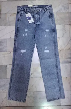 شلوار لی مردانه مام بگ زاراطرح زاپ پنبه