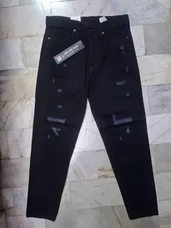 شلوار لی مردانه مام فیت مدل زارا  طرح زاپدار