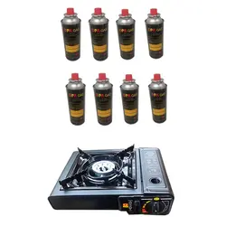  اجاق سفری پارس رگولاتور مدل 6499 به همراه کپسول گاز سفری بسته 8 عددی*545