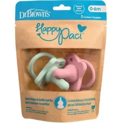 پستانک سیلیکونی 0 تا 6 ماه صورتی سبز Happy Paci دکتر براون Dr Browns