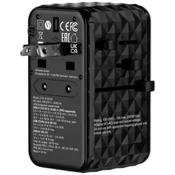 تبدیل پریز برق و شارژر دیواری مسافرتی پاورولوژی P140WPDBK - قیمت14 بهمن - کلاسیک 1360