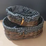 سبد حصیری نان و میوه و سبزی 2 عددی