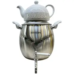 کتری قوری استیل 6 لیتری مکسون کف چدنی روگازی