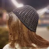 کلاه توری مکرومه مشکی