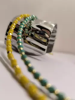 پا بند منجوق دار - سبز