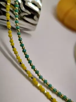 پا بند منجوق دار - زرد