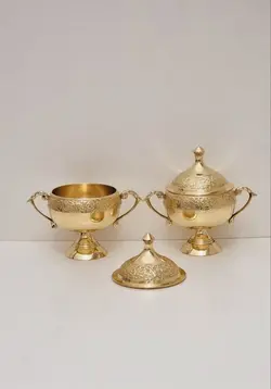 قندان تمام برنزی هندی دسته دار