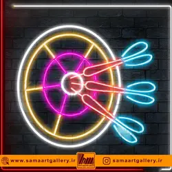 تابلو نئون طرح دارت شماره 1+آداپتور+ارسال رایگان+ضمانت سلامت ۱ ماهه کالا
