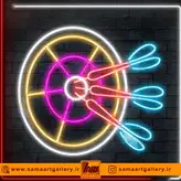 تابلو نئون طرح دارت شماره 1+آداپتور+ارسال رایگان+ضمانت سلامت ۱ ماهه کالا