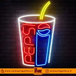 تابلو نئون طرح نوشابه شماره 3+آداپتور+ارسال رایگان+ضمانت سلامت ۱ ماهه کالا