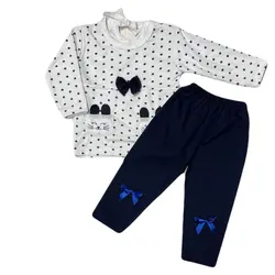 ست بلوز و شلوار نوزادی طرح پاپیون
