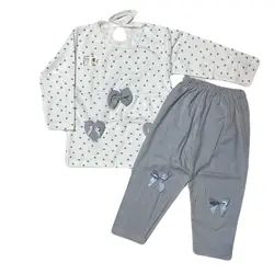 ست بلوز و شلوار نوزادی طرح پاپیون