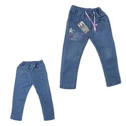 شلوار لی بچگانه طرح گلدوزی ستاره‌ ای