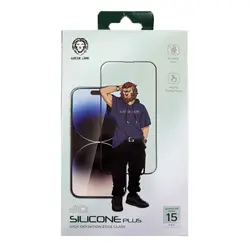 محافظ صفحه نمایش گرین مدل 3d silicon plus مناسب برای گوشی موبایل اپل iphone 15 pro - دکتر موبایل