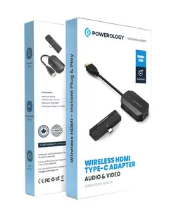 مبدل انتقال تصویر پاورولوژی Powerology Wireless HDMI Type-C Adapter PHDMACBK - دکتر موبایل