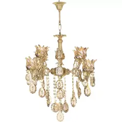 لوستر 8 شعله کلاسیک  برنزی شاهان کد 4065 جنس برنز گارانتی 3 ساله 