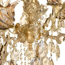 لوستر 8 شعله کلاسیک  برنزی شاهان کد 4065 جنس برنز گارانتی 3 ساله 