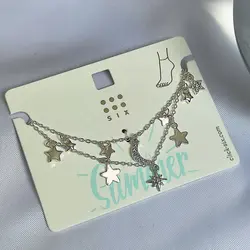 پابند استیل ماه و ستاره آویزی نقره ای - فروشگاه زرمیس