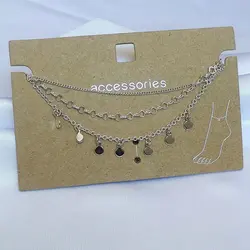 پابند سه لاین آویزدار نقره ای - فروشگاه زرمیس