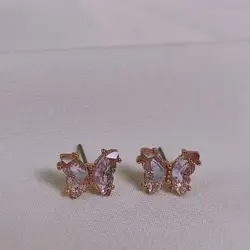 گل گوش میخی طرح پروانه کریستال کد1003 - فروشگاه زرمیس