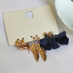 پک سه تایی گوشواره طلایی مکرومه - فروشگاه زرمیس