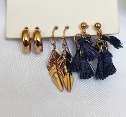 پک سه تایی گوشواره طلایی مکرومه - فروشگاه زرمیس