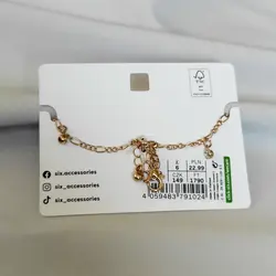 پابند استیل آویز دار نگین زیرکنیا طلایی - فروشگاه زرمیس