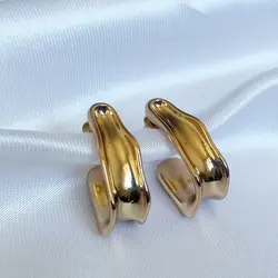 گوشواره طلایی با قفل میخی - فروشگاه زرمیس