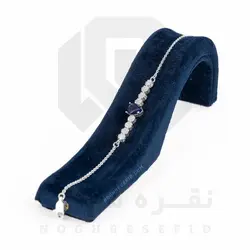 دستبند نقره عیار 925 ایرانی کد NIA0332 طرح خُرَّم | نقره سفید