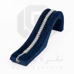 دستبند نقره عیار 925 ایرانی کد NIH0051 طرح شعله | نقره سفید