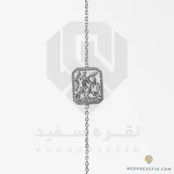 دستبند نقره عیار 925 ایرانی کد NID0095 طرح دیدار | نقره سفید