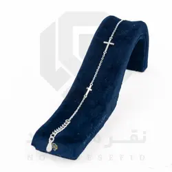 دستبند نقره عیار 925 خارجی کد WSJ0161 طرح صلیب | نقره سفید