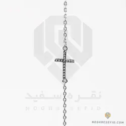 دستبند نقره عیار 925 خارجی کد WSJ0161 طرح صلیب | نقره سفید