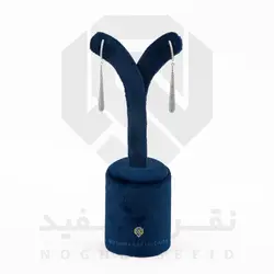 گوشواره نقره عیار 925 خارجی کد WSB0102 طرح اشک بلورین | نقره سفید